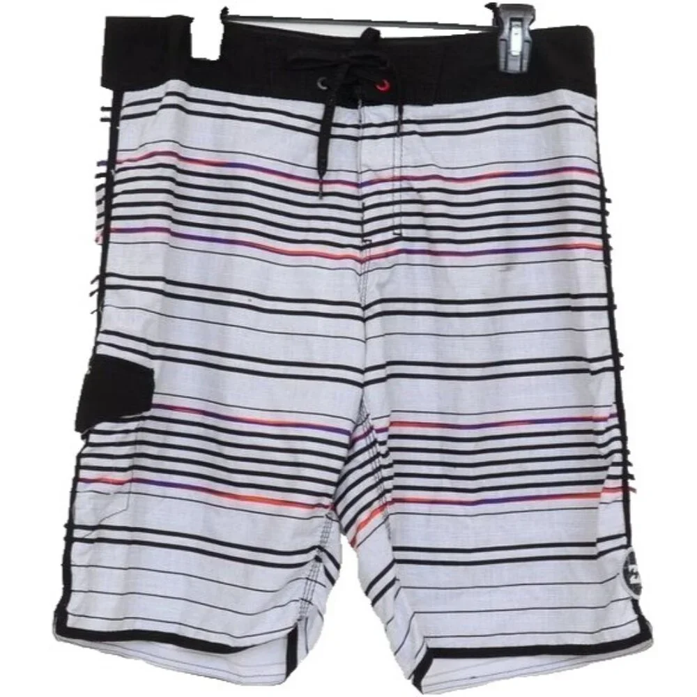 Billabong Board Shorts Striped Platinum Px4 Hydro Stretch Swim Men’s Size 36